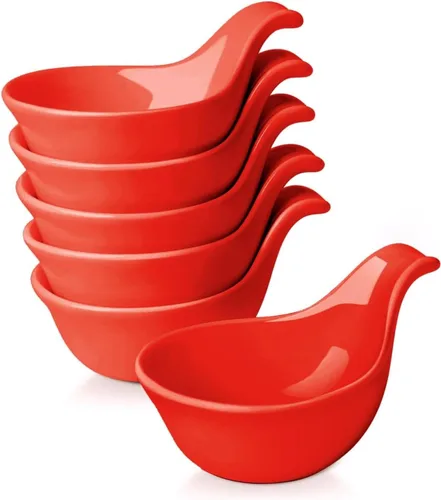 Miniatura 12 de Flexzion Tazones de cerámica para sumergir, cuencos pequeños para sumergir con asa, tazas de condimentos, plato de salsa de soja, moldes de Negro