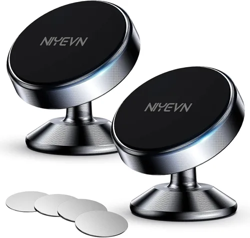 Paquete de 2 soportes magnéticos para teléfono para automóvil, imán fuerte, soporte magnético para teléfono, rotación de 360°, imán de teléfono para
