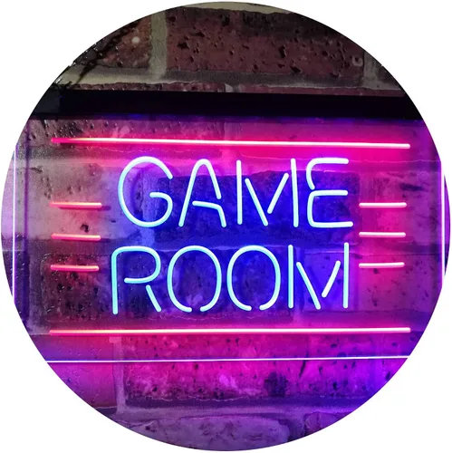 ADVPRO Game Room Man Cave Bar Display Dual Color LED Neon Sign Azul y Rojo 12 "x 8.5" st6s32-i2338-br
