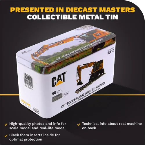 Miniatura 7 de Diecast Masters CAT Caterpillar M323F Excavadora de ruedas de ferrocarril con 3 accesorios High Line Series 1/87 (HO) Escala Diecast Modelo 85612