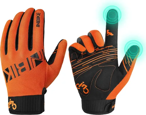 INBIKE - Guantes de ciclismo para hombremujer con pantalla táctil, guantes de bicicleta con almohadilla antideslizante para ciclismo de montaña MTB,