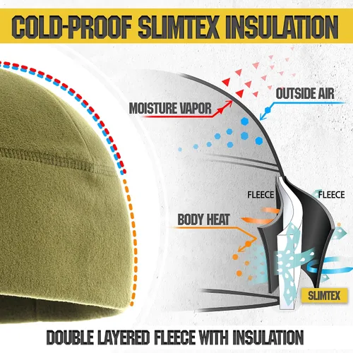 Miniatura 3 de M-Tac Gorra de reloj de forro polar - Gorro táctico de invierno con Slimtex