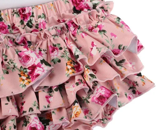 Miniatura 6 de China Rose 50's Floral Ruffles Mamelucos Vestido Sin Respaldo Traje De Baño Traje De B