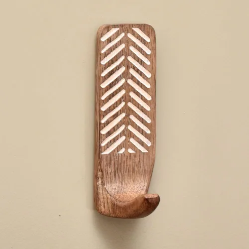 Miniatura 17 de Indian Shelf Ganchos de pared adhesivos de madera bohemios para colgar abrigos, llaves, correa, sombrero, toallero, bonito soporte para llaves