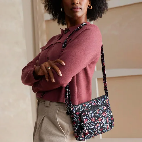 Miniatura 5 de Vera Bradley Bolso cruzado estilo hipster de algodón para mujer con protección RFID