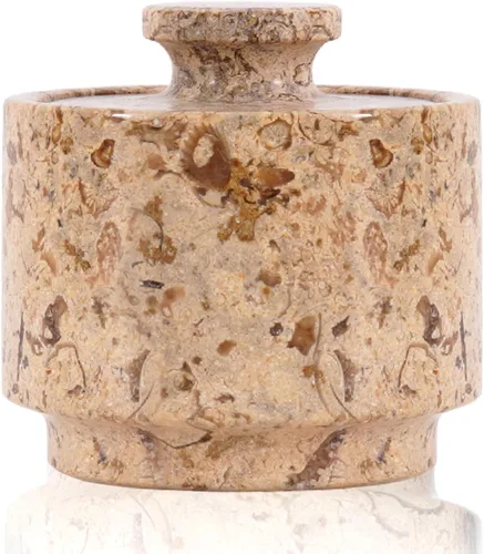 Miniatura 9 de MARBLOUS KRAFTS Bodega de sal de mármol con tapa, soporte de sal marinara de 3 pulgadas para mostrador, caja de sal y recipiente de sal de piedra