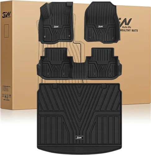 Miniatura 24 de 3W - Tapetes para Honda CR-V 2017-2022 (incluye híbrido) TPE, ajuste personalizado para todo tipo de clima, juego completo de tapetes para coche