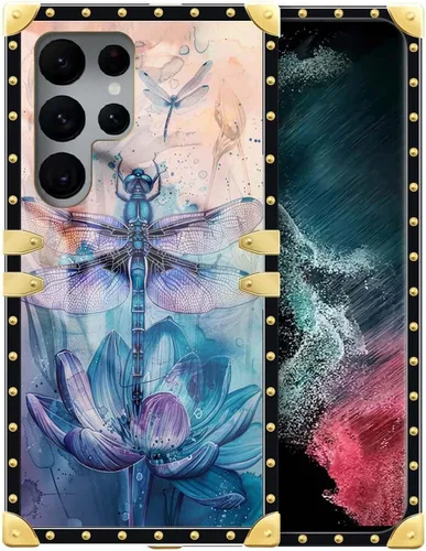Miniatura 17 de Funda compatible con Samsung Galaxy S22 Ultra, funda protectora de TPU suave a prueba de golpes de 4 libélulas en la flor para Samsung Galaxy S22
