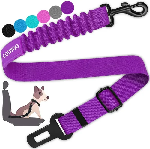 Miniatura 7 de COOYOO Cinturón de seguridad para perro, juego de 3 piezas retráctil, cinturones de seguridad ajustables para vehículo, nailon para mascotas, Set