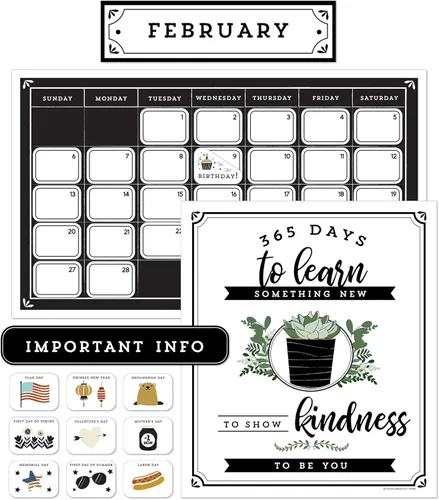 Miniatura 10 de Carson Dellosa We Belong - Juego de 137 piezas de calendario de pared, encabezados mensuales, días festivos, cumpleaños, cubiertas de números