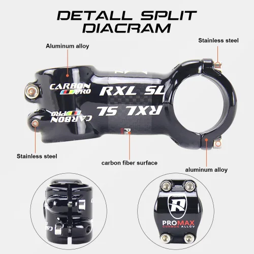 Miniatura 4 de RXL SL MTB Stem 31.8, manillar de fibra de carbono, 6 grados -60/70/80/90/100/110/120 mm