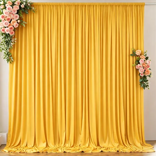 Miniatura 109 de Cortinas de telón de fondo blanco de 30 pies x 8 pies para fiestas de boda, 6 paneles de 5 pies x 8 pies, cortinas de fotografía de poliéster sin
