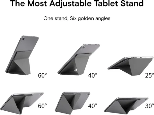 Miniatura 2 de MOFT Soporte delgado invisible para tableta, diseño ajustable y plegable, compatible con tabletas de hasta 7.9-9.7 pulgadas, versión adhesiva, gris