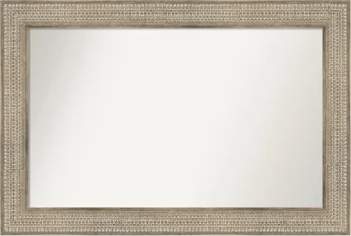 Miniatura 52 de Amanti Art Espejo de baño plateado para sobre fregadero, 26 x 26 pulgadas, espejo cuadrado de níquel pulido, marco de madera tradicional mediano, se