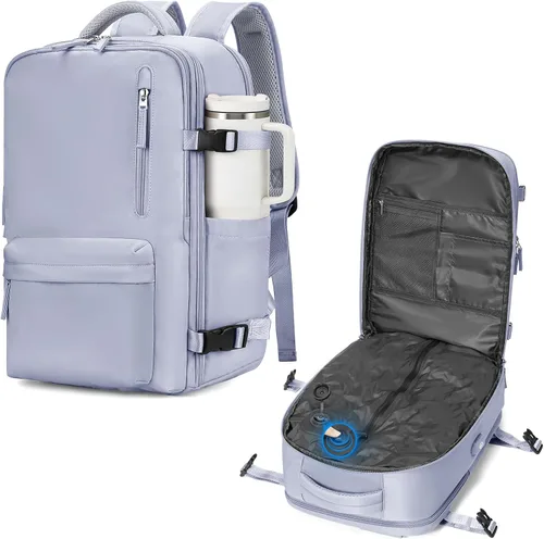 Miniatura 31 de WONHOX - Mochila grande, aprobada para vuelo, unisex, para viajes, trabajo, negocios o laptop, a1-Negro, Medium