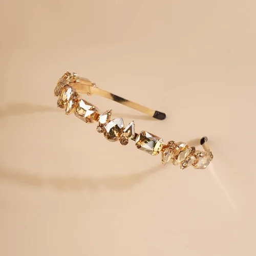Miniatura 5 de Wiwpar Diademas finas de diamantes de imitación para mujer, bandas elásticas para la cabeza con diamantes de imitación vintage, accesorios