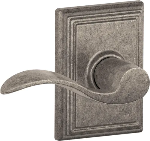 Empresa de cerraduras SCHLAGE - Manija Accent con moldura Addison para pasillos y armarios en níquel desgastado (F10 ACC 621 ADD)