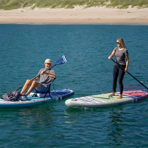 Miniatura 7 de ISLE Pioneer - Tabla inflable de remo para pie, incluye correa de bobina, aleta de giro, mochila de viaje, bomba de mano, remo - SUP apto