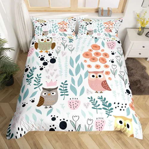 Miniatura 14 de Erosebridal Juego de ropa de cama individual de animales de la selva para niñas y niños, funda de edredón de elefante oso, tigre, león, safari