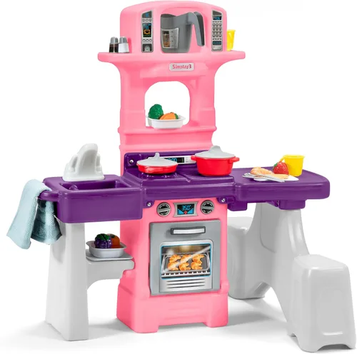 Miniatura 4 de Simplay3 Cooking Kids - Juego de cocina con mesa de 2 asientos y juego de cocina para niños de 32 piezas