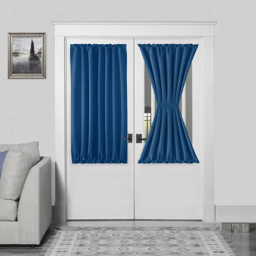 Miniatura 193 de DWCN Cortinas para puerta francesa: cortina térmica con bolsillo para barra para puertas con ventana de vidrio, puertas de cocina y patio
