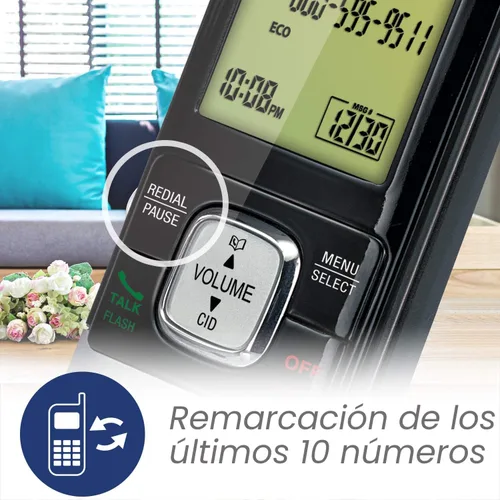 Miniatura 6 de Teléfono Vtech DECT 6.0 con identificador de llamadas / llamada en espera, plata / negro con 2 auriculares inalámbricos, Plateado 2 Teléfonos Plata