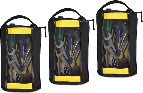 Miniatura 13 de Bolsa de herramientas con cremallera MELOTOUGH - Bolsa con cierre con ventana de malla y clip de mosquetón (4, Gris)