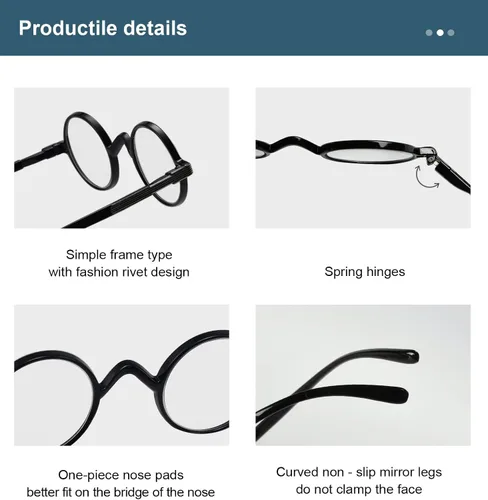 Miniatura 5 de BLUELESS Gafas redondas vintage Professor Readers (negro)