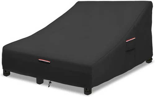 Miniatura 9 de Okcool Funda 100% impermeable para tumbona doble ancha para patio, lona resistente 600D, 80 pulgadas, para exteriores, beige y marrón