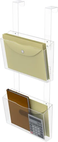 Miniatura 9 de Organizador de 5 bolsillos para colgar sobre la puerta y almacenamiento con ganchos, montaje en pared, suministros de oficina, carpetas de archivos