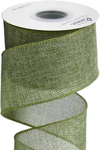 Miniatura 23 de Ribbli Cinta con alambre de arpillera azul bebé, 2-1/2 pulgadas x 10 yardas continuas, cinta de borde con alambre para lazo grande, corona
