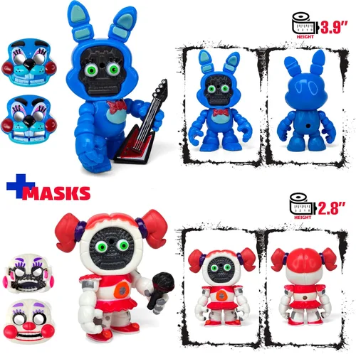 Miniatura 2 de Juego de 12 piezas inspiradas en el juego de cinco noches en Freddys Toys Colección de mini figuras con máscaras Figura de acción de FNAF