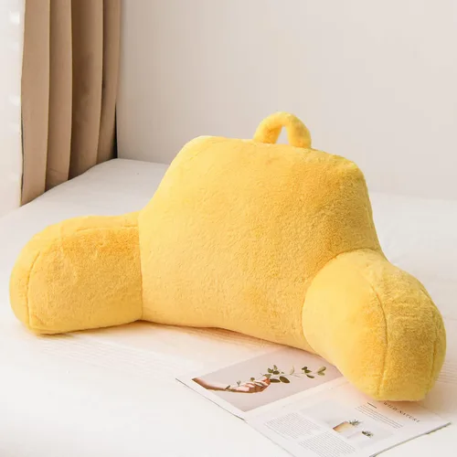 Miniatura 21 de A Nice Night Almohada de lectura de piel sintética con cuña para adultos y niños, respaldo con brazos para sentarse en la cama/sofá para reposo