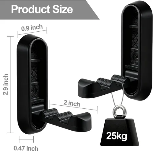 Miniatura 2 de Paquete de 4 ganchos plegables de pared, ganchos negros resistentes, ganchos plegables de aleación de zinc para colgar abrigos, sombreros, toallas
