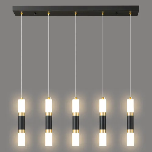 Miniatura 8 de Lámpara colgante moderna de 4 luces para isla de cocina, regulable, LED, negro, mini luces colgantes, comedor, cocina, color negro y dorado