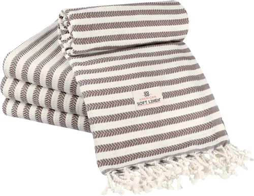 Miniatura 18 de American Soft Linen Peshtemal - Toallas de playa 100 % algodón, ligeras, sin arena, de secado rápido, para piscina de playa, 35 x 60 pulgadas, azul
