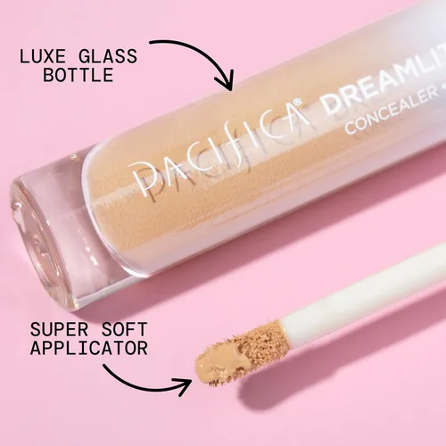 Miniatura 2 de Pacifica Corrector DreamLit Glow de cobertura completa con escualano para ojeras y corrección de manchas oscuras, ligero y duradero, vegano y libre