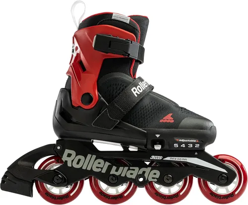Miniatura 2 de Rollerblade Microblade Free 3WD - Patines en línea ajustables para niños, color negro y rojo, patines en línea de alto rendimiento