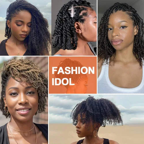 Miniatura 5 de FASHION IDOL Afro Kinkys - Cabello humano a granel para extensiones de rastas, reparación de Loc, trenzado, giro apretado, cabello humano afro