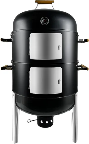 Miniatura 8 de Realcook - Parrilla de carbón para barbacoa y ahumador: Ahumadores verticales de carne de 17 pulgadas de alta resistencia - Juego de parrilla