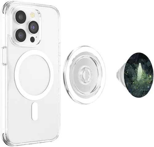Miniatura 4 de Fantasma estético de Halloween en el jardín del bosque fantasma botánico PopSockets MagSafe PopGrip para iPhone