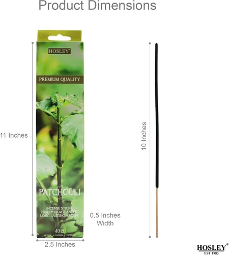 Miniatura 6 de Hosley Paquete de 120 varillas de incienso + paquete de 120 unidades (total 240) – Pachulí – Paquete a granel perfecto para el hogar, meditación