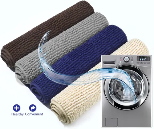 Miniatura 7 de VIVAGLORY Tapete de arena para gatos, agarre suave, tapete para atrapar arena, alfombra fangosa para interiores y pisos, lavable a máquina, fácil