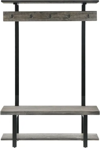 Miniatura 15 de Alaterre Furniture Perchero Industrial Pomona de 48 Pulgadas Montado en Pared con 6 Ganchos Resistentes y 4 Compartimentos Abiertos, Organizador