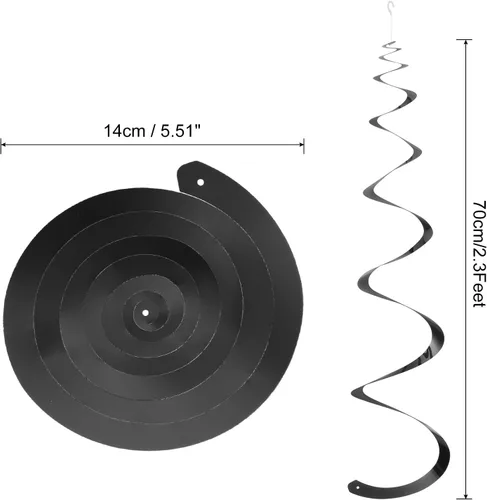 Miniatura 2 de MECCANIXITY 18 remolinos colgantes de fiesta negros de una sola tira para colgar decoraciones de 27.6 pulgadas, serpentinas colgantes de plástico