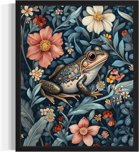 Miniatura 25 de Póster de Arte de Luna Llena, Estilo William Morris Retro de Mediados de Siglo Botánico Victoriano Academia Oscura Decoración Gótica Galería 10a