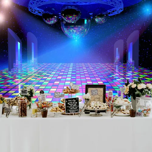 Miniatura 4 de Telón de fondo de fiesta de discotecas de 6 x 4 pies para discotecas de los años 80, música danza, concierto, escenario, fiesta de cumpleaños, fondo