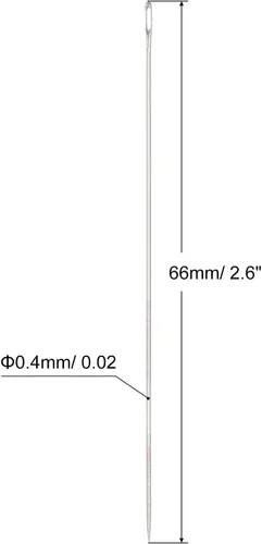 Miniatura 2 de uxcell 60 agujas de abalorios finas, finas, largas, rectas, para bordar, de acero inoxidable, 2.6 pulgadas