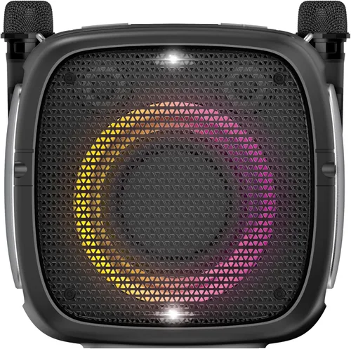 Miniatura 2 de AT&T Máquina de karaoke Bluetooth de 80 W con micrófonos inalámbricos duales y soporte ajustable Sistema de altavoces portátil recargable