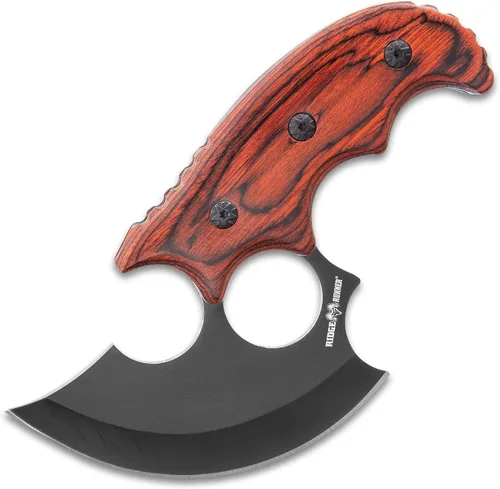 Miniatura 5 de Ridge Runner Mini cuchillo Ulu modificado con funda Cuchillo de caza y desollado de acero inoxidable de espiga completa de 6 1/2